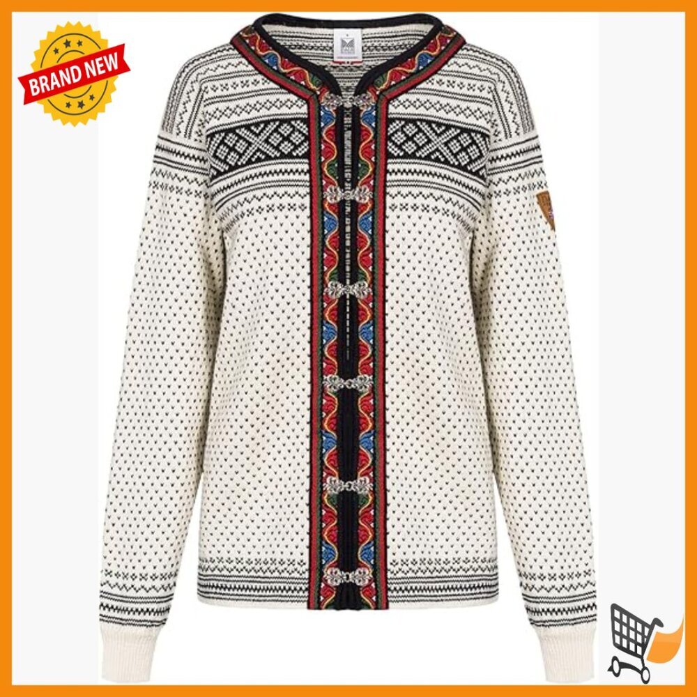 Unisex Wool Cardigan Jacket, X-Large, Norwegian Design, Ski Sweater
